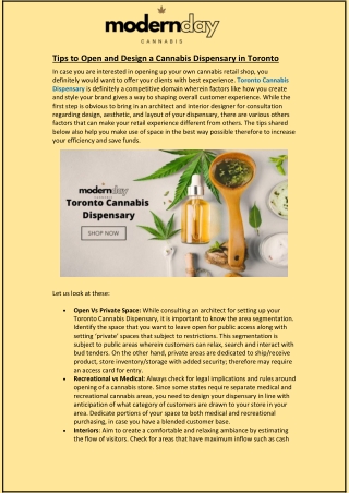 Tips to Open and Design a Cannabis Dispensary in Toronto