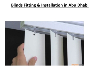 Blinds Fitting Installation In Dubai