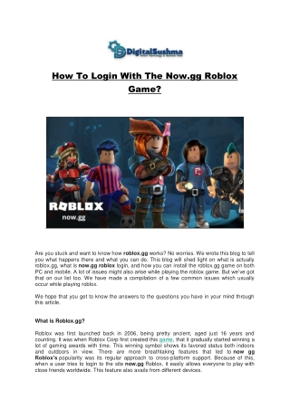 How To Login With The Now.gg Roblox Game?