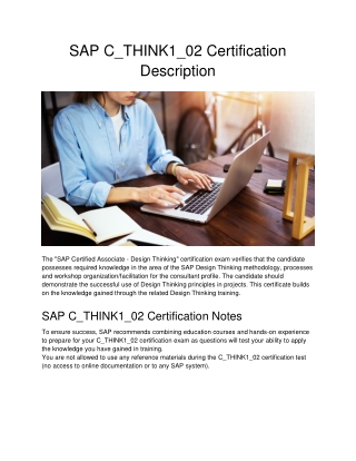 SAP C_THINK1_02 Certification Description