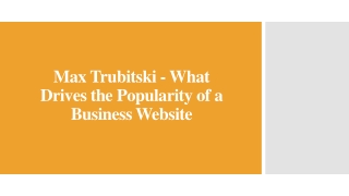 Max Trubitski - What Drives the Popularity of a Business Website