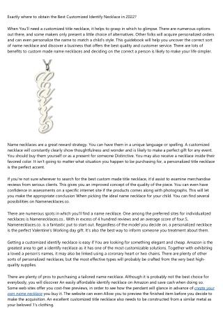 A Trip Back in Time: How People Talked About name necklace 20 Years Ago