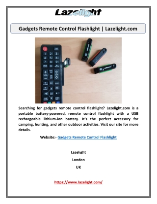 Gadgets Remote Control Flashlight | Lazelight.com