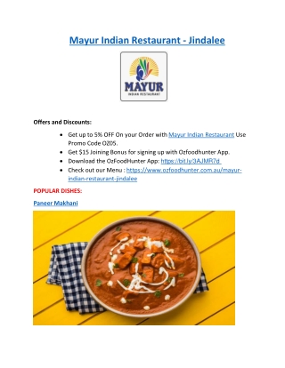 Mayur Indian Restaurant - Jindalee