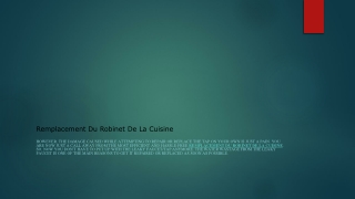 remplacement du robinet de la cuisine