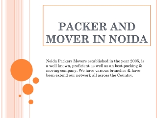 Packer and mover in Noida