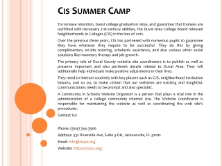 Cis Summer Camp