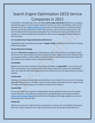 SEO Service Company in USA