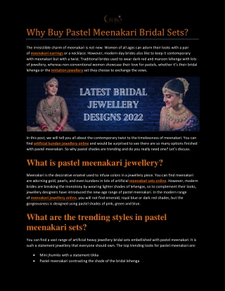 Why Buy Pastel Meenakari Bridal