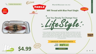 MR Thread with Blue Pearl Single - Rakhi Collection in New Zealand