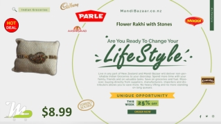 Flower Rakhi with Stones - Rakhi Collection in New Zealand