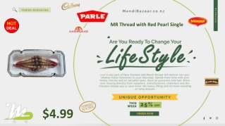 MR Thread with Red Pearl Single - Rakhi Collection in New Zealand