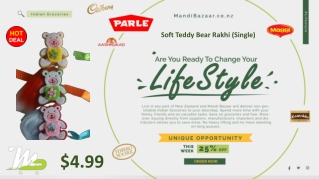 Soft Teddy Bear Rakhi (Single) - Rakhi Collection in New Zealand