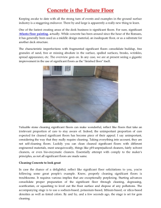 Concrete is the Future Floor