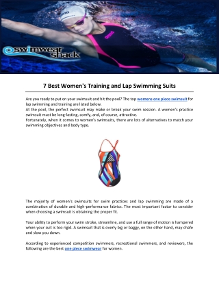 7 Best Women's Training and Lap Swimming Suits