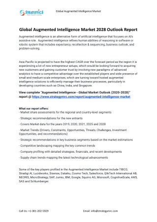 2021 Augmented Intelligence Industry Global Analysis Report