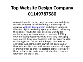 Top Website Design Company  01149787580