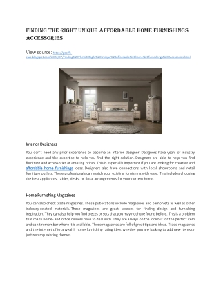 Finding The Right Unique affordable home furnishings Accessories