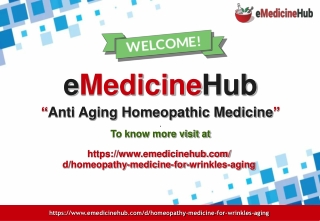 Anti Aging Homeopathic Medicine