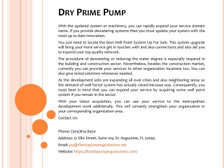 Dry Prime Pump