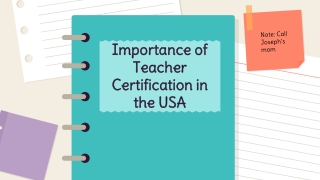 Importance of Teacher Certification in the USA