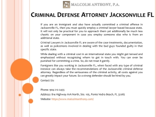 Criminal Defense Attorney Jacksonville FL