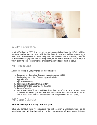In Vitro Fertilization (IVF) CRE (previously SIRM-Dallas) Fertility Center Center for Reproductive Endocrinology