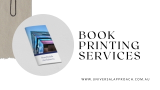 Book Printing Services - Universal Approach