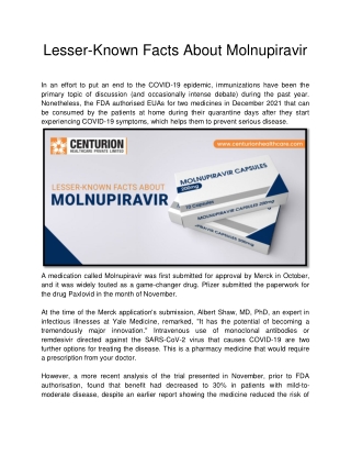 Lesser-Known Facts About Molnupiravir