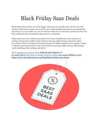 Black Friday Saas Deals
