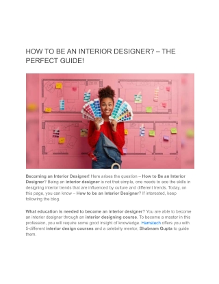 HOW TO BE AN INTERIOR DESIGNER_ – THE PERFECT GUIDE!