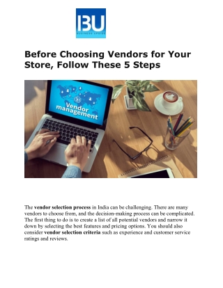 Before Choosing Vendors for Your Store, Follow These 5 Steps