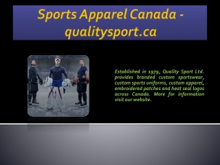 Sports Apparel Canada - qualitysport.ca