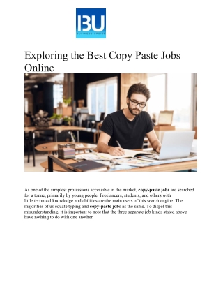 Exploring the Best Copy Paste Jobs Online