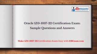 Oracle 1Z0-1037-22 Certification Exam: Sample Questions and Answers