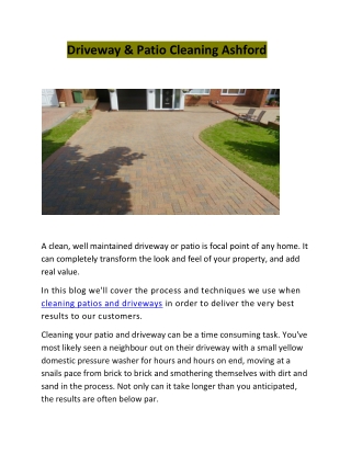 Driveway & Patio Cleaning Ashford
