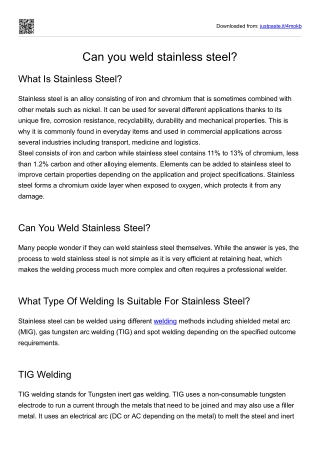Can you weld stainless steel