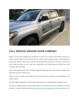 Full Service Garage Door Company Denton