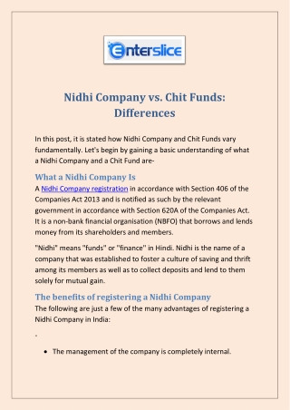 Nidhi Company