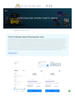 TVS 2 wheeler Genuine Parts Exporter from India Smart Parts Exports