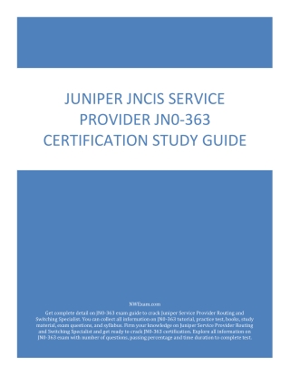 Juniper JNCIS Service Provider JN0-363 Certification Study Guide PDF