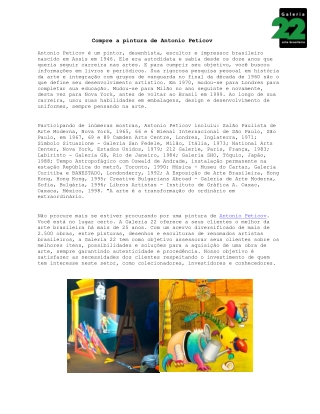 Compre a pintura de Antonio Peticov