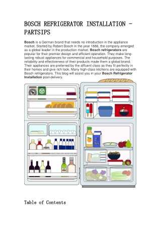 BOSCH REFRIGERATOR INSTALLATION partsips