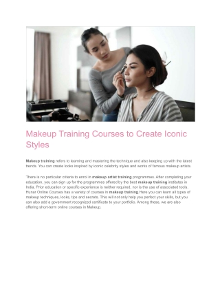 Start a Makeup Training Course from Home | Hunar Online Courses