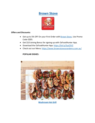 5% off - Brown Stove Burger Warilla, NSW