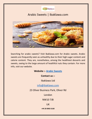 Arabic Sweets  Ibaklawa
