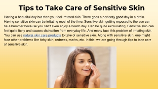 Tips To Take Care Of Sensitive Skin