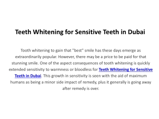 Teeth Whitening for Sensitive Teeth Dubai