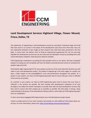 Land Development Services Highland Village, Flower Mound, Dallas, TX