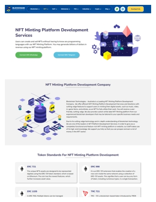 NFT Minting Platform Development Company Australia